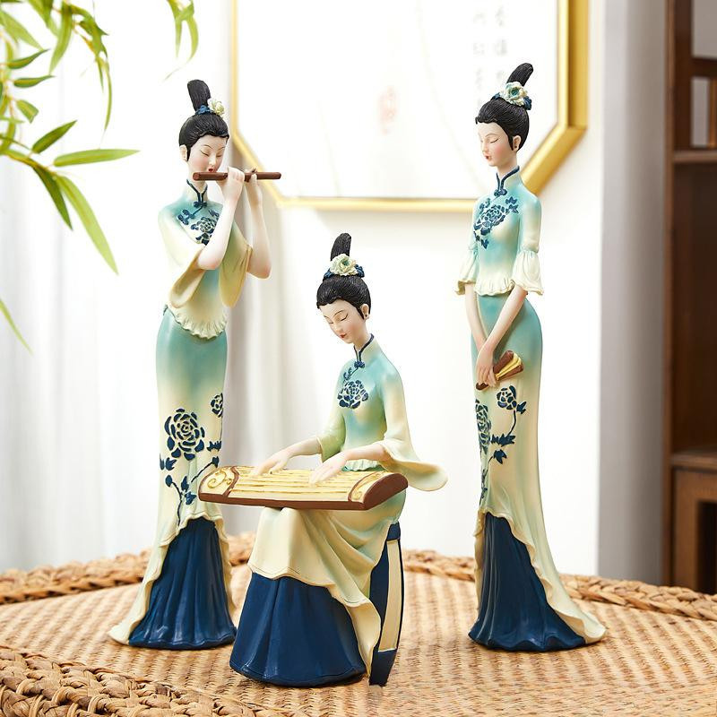 Yiran Furniture Weinschrank im chinesischen Stil mit grünen Ornamenten für dein Wohnzimmer oder den Eingangsbereich - Bild 3