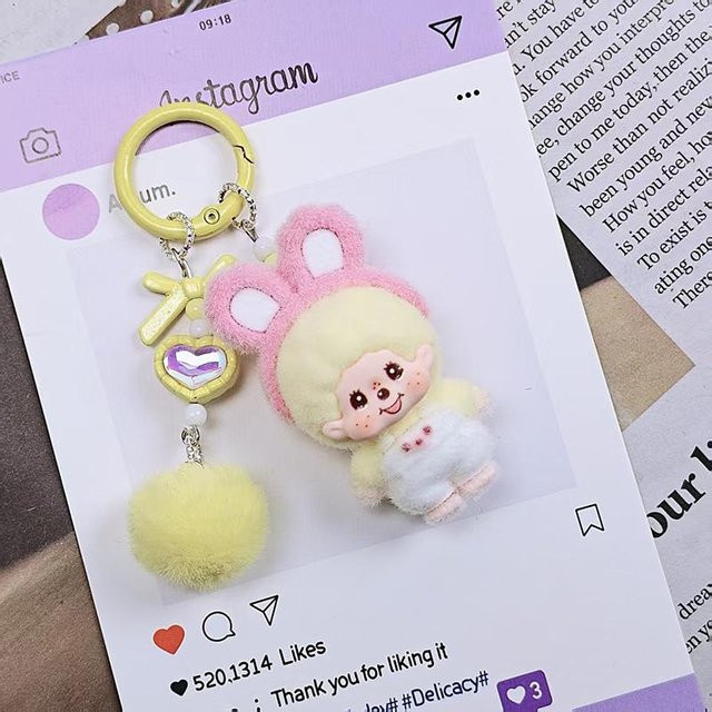 Monchhichi Plüsch Schlüsselanhänger Cartoon 3D - Bild 1