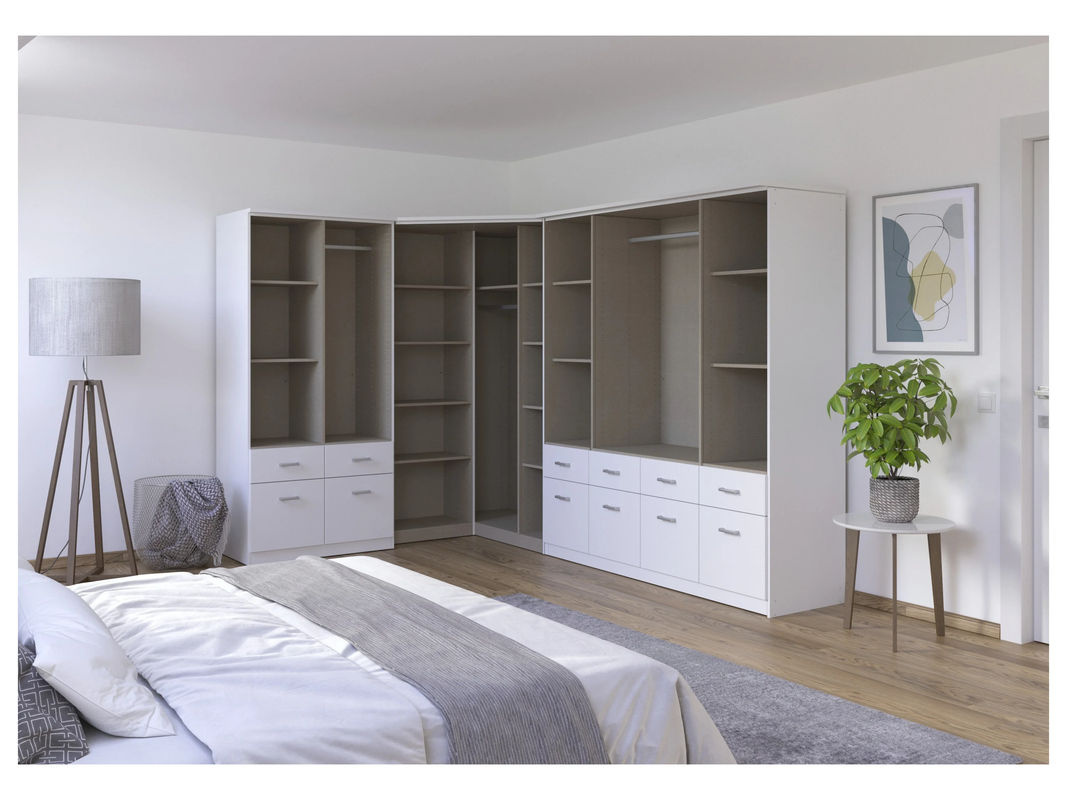 RAUCH BLUE Eckschrank Bremen 8-türig in Alpinweiß mit integrierten Schubladen und Spiegel, H: 199 cm, B: 208 cm, T: 58 cm - Bild 2
