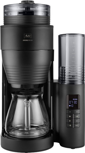 Melitta AromaFresh Filterkaffeemaschine mit integrierter Kaffeemühle und Glaskanne in Schwarz - Bild 1