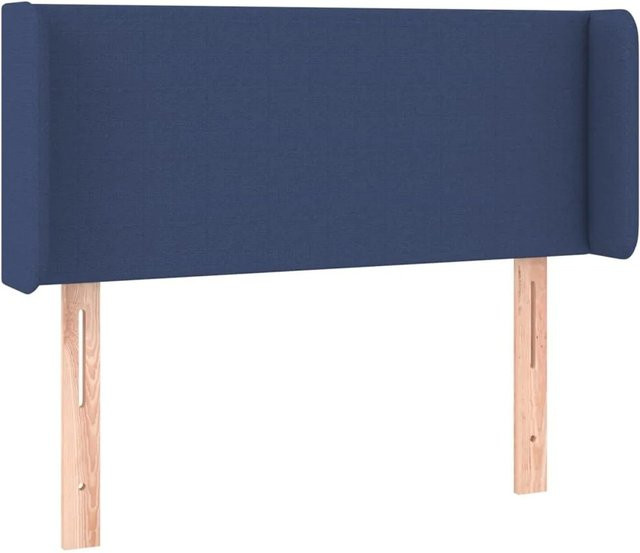 vidaXL LED Kopfteil in Blau mit USB-Ladeanschluss und integrierter Beleuchtung, gepolstert aus Stoff, B/H: 103 x 78/88 cm, Tiefe: 16 cm - Bild 1