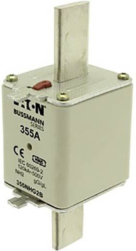 Eaton NH-Sicherung 355NHG2B mit mechanischer Sicherungsanzeige, Größe 2, 355A, 500V, Silber, 3 Stück - Bild 1