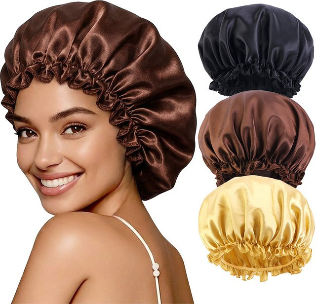 GATHERTOP Satin-Schlafhauben Set, 3-teilig, Damen, Haarpflege - Bild 1