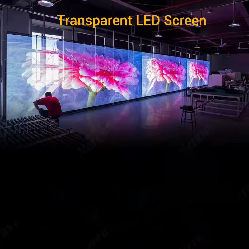 OIMG P3.9 Transparentes LED-Mesh-Screen Glaswand-Videoanzeige für Schaufensterwerbung und 3D-Visualisierung - Bild 4