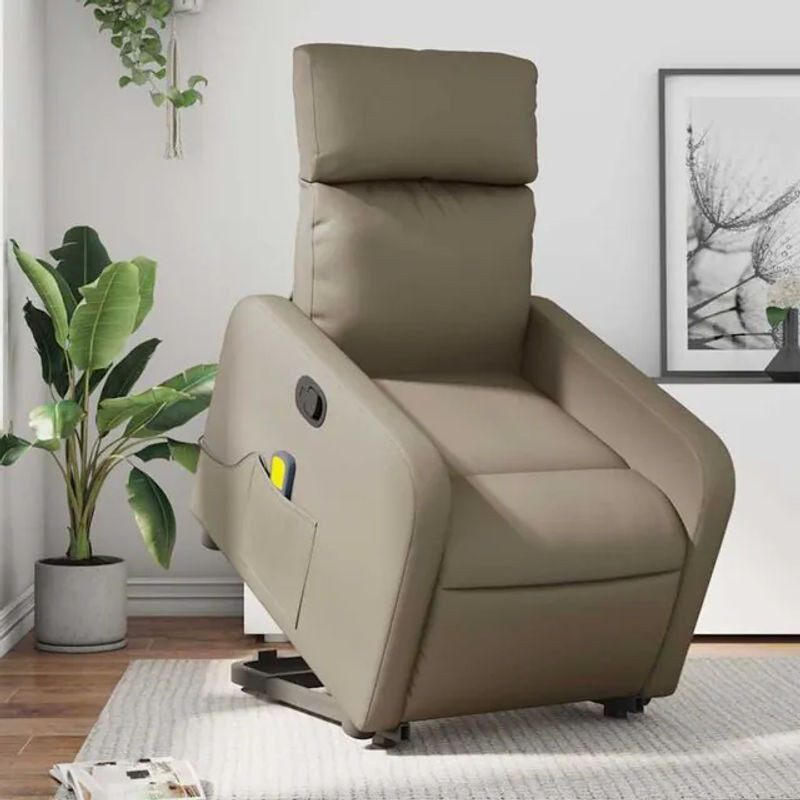 Vidaxl Massagesessel mit Aufstehhilfe in Braun aus Kunstleder und Metall - Bild 1