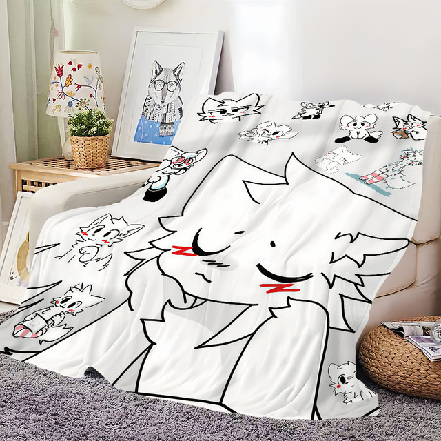 Boykisser Kawaii Kuscheldecke für Bett und Sofa, Weiß - Bild 1