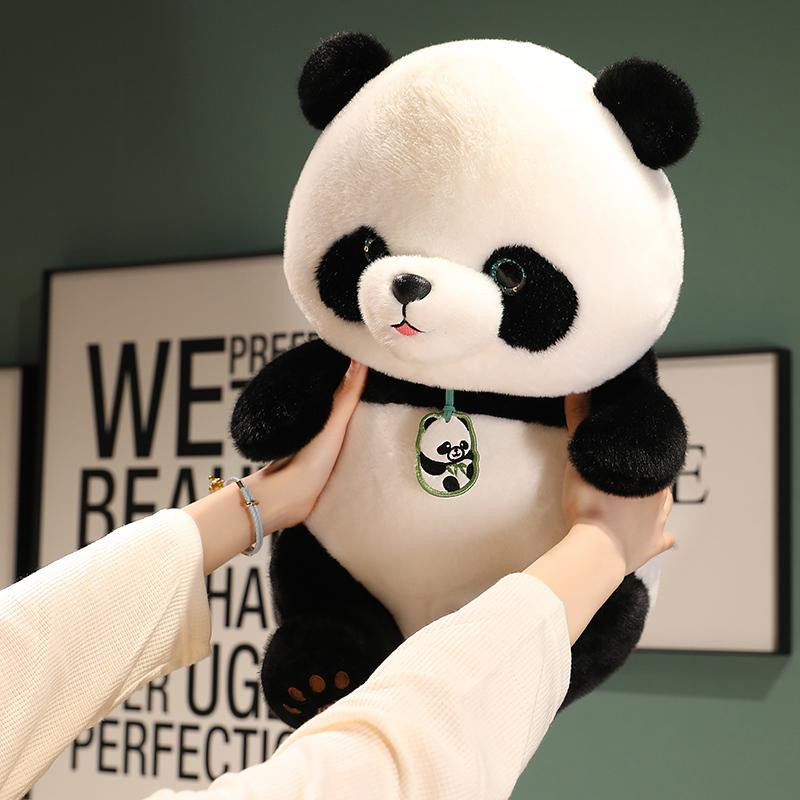 GDzaccly Panda Plüschtier Runder Dicker Panda Puppe Schwarz Weiß - Bild 3