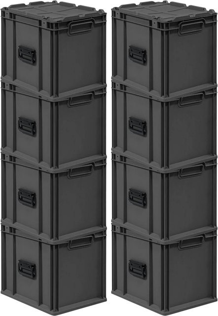 PROREGAL Supersparset 8x Eurobox Nextgen Portable Transportbehälter Schwarz H x B x T: 40 x 33,5 x 30 cm, 30 Liter - Bild 1
