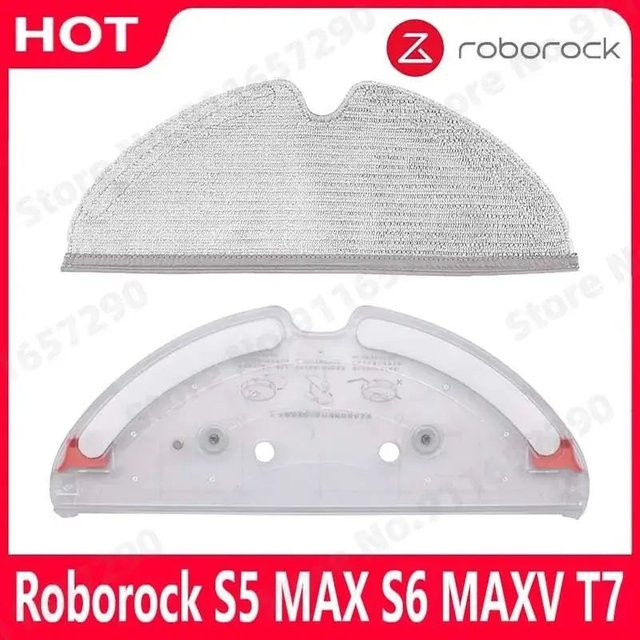 Roborock Ersatzteile Wassertank und Wischmopp für S5 MAX S50 MAX S55 MAX S6 MAXV T7 Pro in Schwarz und Transparent aus Kunststoff - Bild 1