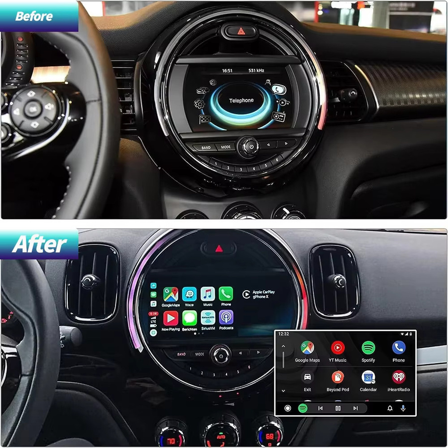 BONROAD CarPlay und Android Auto Adapter für BMW Mini R55 R56 R57 R58 R59 R60 R61 F54 F55 F56 F57 NBT in Schwarz - Bild 4
