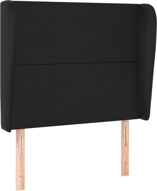 vidaXL Kopfteil mit Ohren in Schwarz aus Kunstleder, B/T/H: 83 x 23 x 118/128 cm - Bild 1