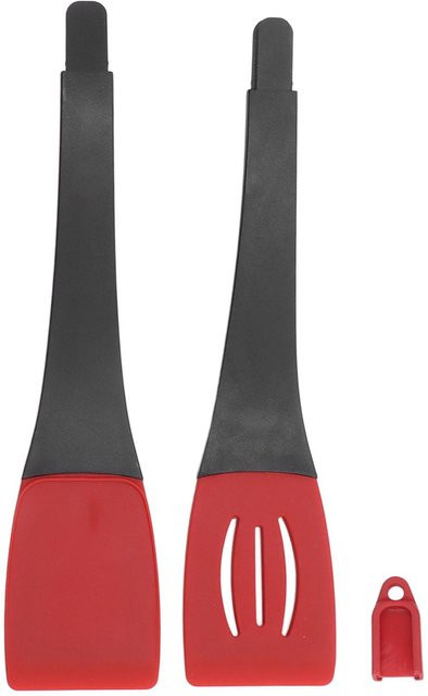 CosyHome 3 in 1 Grillzange mit Silikonspitze und Verriegelung, hitzebeständig und kratzfest, Schwarz-Rot - Bild 1