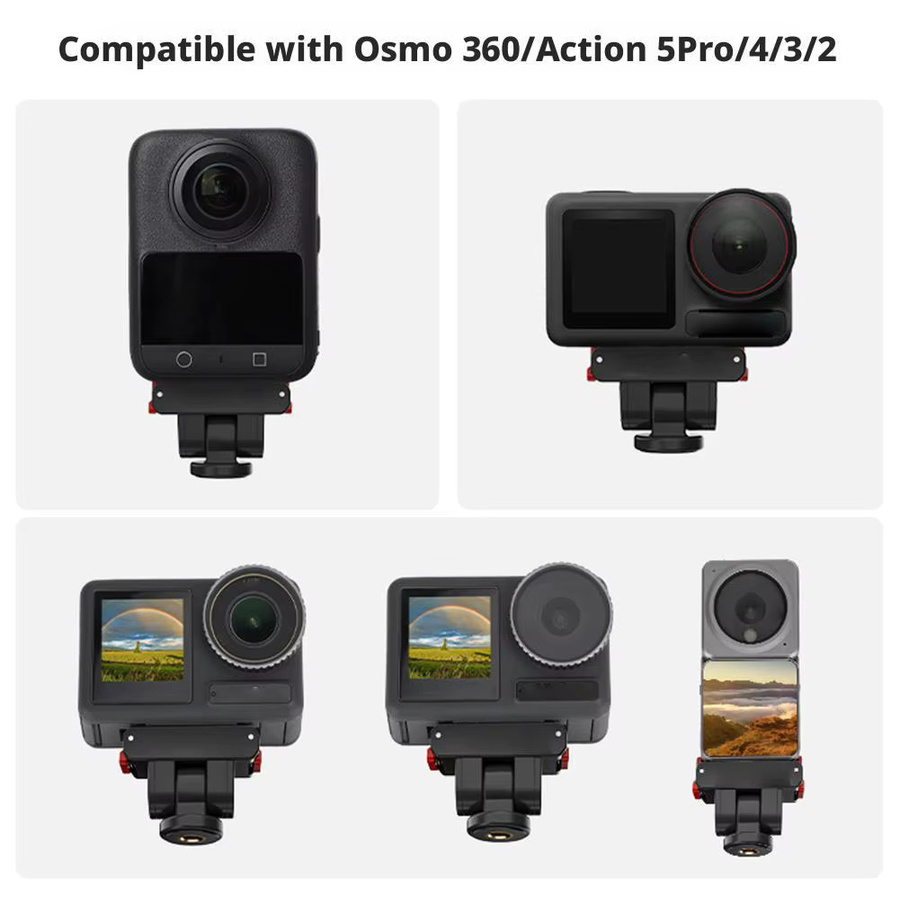 DJI Osmo 360 Magnetische Schnellverschluss-Halterung mit verstellbarem Rotationsadapter in Schwarz - Bild 4
