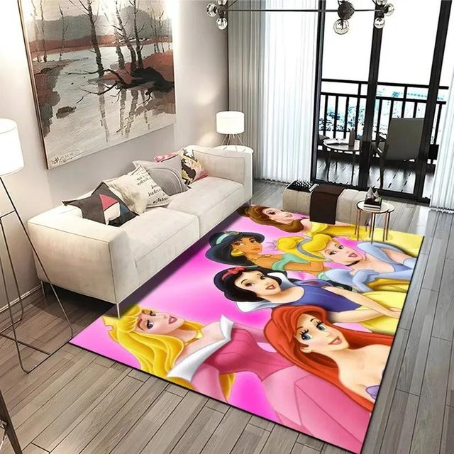Disney Prinzessinnen Teppich für Kinderzimmer und Wohnzimmer, Rosa/Mehrfarbig, B/T: 80 x 120 cm - Bild 1