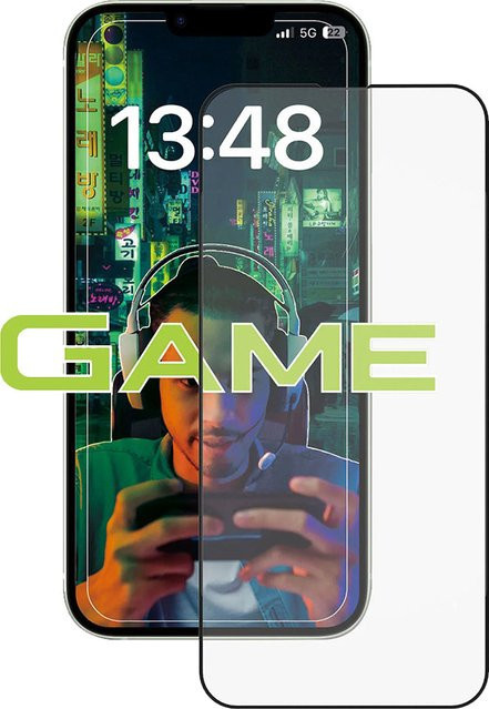 Anank Anti-Fingerprint Displayschutzfolie aus gehärtetem Glas für Apple iPhone 17e, iPhone 16e, iPhone 14 und iPhone 13 Pro, Vollkleber, 2.5D, Schwarz - Bild 1