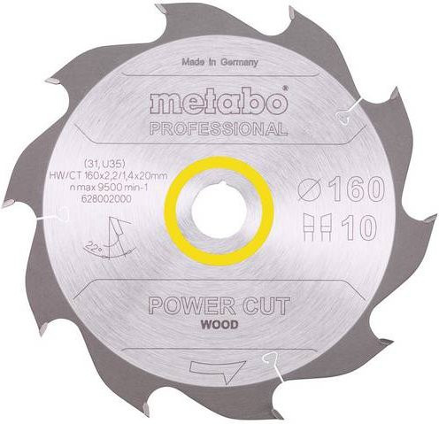 Metabo Kreissägeblatt Power Cut Wood Professional für Holz und Metall, Durchmesser: 160 mm, Bohrung: 20 mm, Farbe: Silber - Bild 1