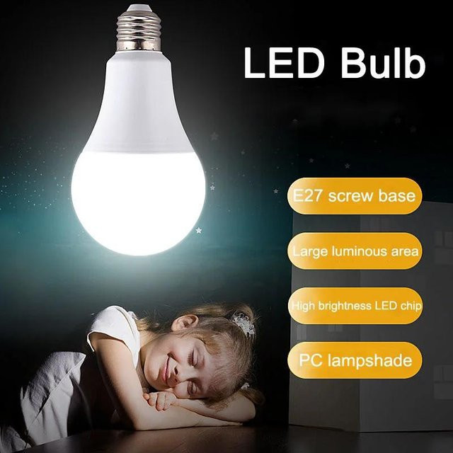YJMP Super Lighting E27 LED-Glühbirne in Weiß mit kühlem Weiß - Bild 1