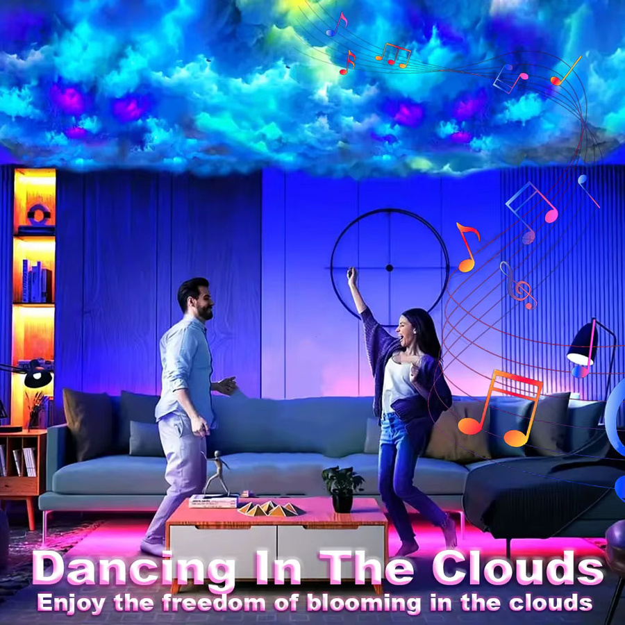 Acosh Neon 3D Wolkenblitzlicht mit 7 Lichteffekten, intelligentes Donnerwolkenlicht mit App-Steuerung und 360-Grad-Wireless-Fernbedienung zur Heimdekoration - Bild 3