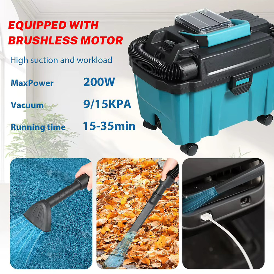 Podofo Kabelloser Nass-Trockensauger mit 200W Bürstenlosem Motor, 10L Tank, HEPA-Filter und Gebläsefunktion für Auto, Haus und Werkstatt - Bild 3
