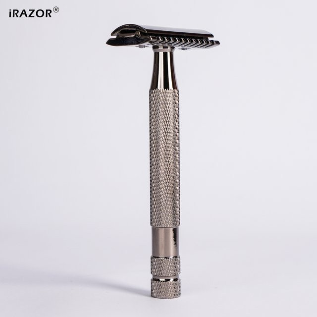 iRAZOR DE Doppelklingen-Sicherheitsrasierer, Unisex, Gun-Metal-Aluminium - Bild 1