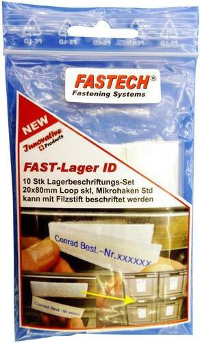 FASTECH 610-010-Bag Klett-Beschriftungsfelder zum Aufkleben Weiß 10 Stück - Bild 1
