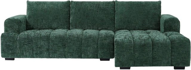 Benola Ecksofa in Grün ohne Schlafmöglichkeit, gesteppter Stoff, L-Form, Breite: 276 cm, Tiefe: 160 cm, Höhe: 86 cm - Bild 1