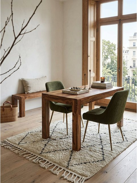 Esstisch aus Massivholz MUMBAI von KADIMA DESIGN, rechteckig, Braun, B/T/H: 120 x 60 x 76 cm - Bild 1