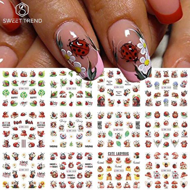 SWEET TREND Nagelaufkleber Insekten-Design, Glänzend, Unisex - Bild 1