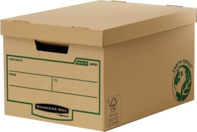 Fellowes Bankers Box Archivbox Earth in Braun, 10er Pack aus FSC-zertifiziertem Recycling-Karton, passend für 5 Archivschachteln - Bild 1