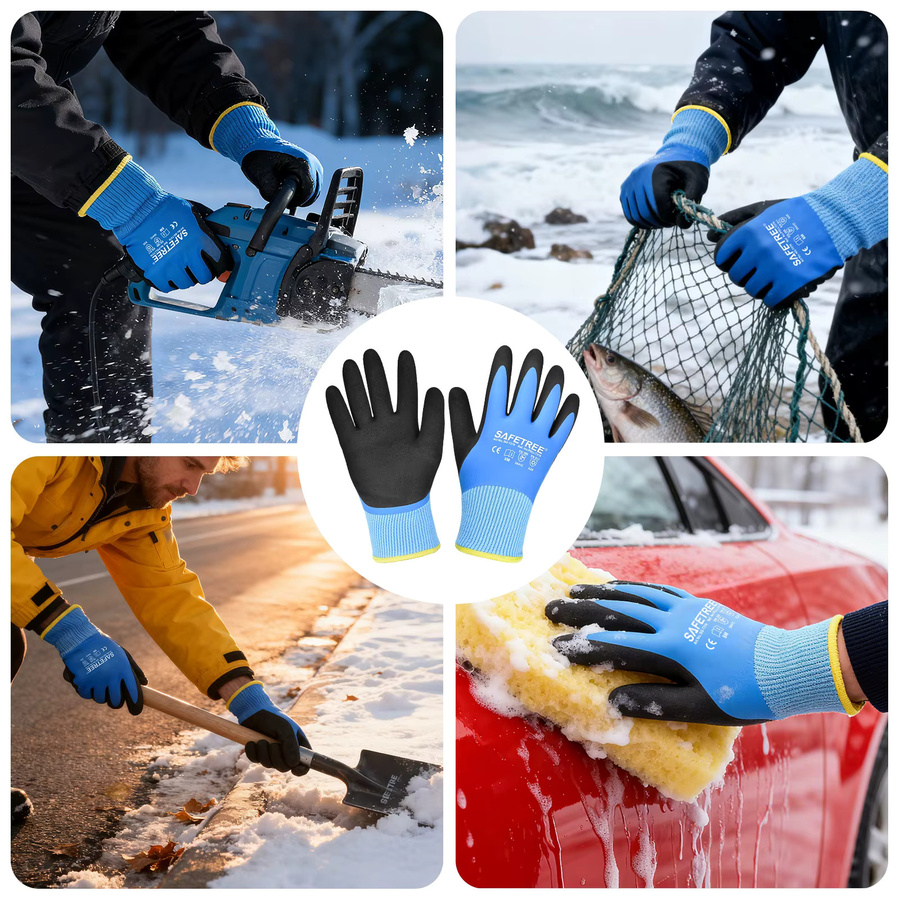 Wasserdichte und wärmende Winter-Arbeitshandschuhe aus Latex mit rutschfestem Handschutz für kalte Arbeiten - Bild 6
