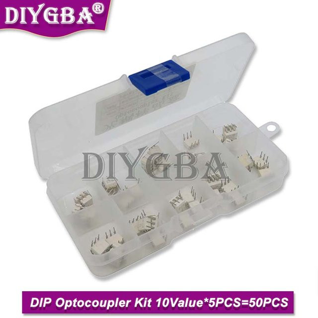 DIYGBA DIP Optokoppler Kit mit 50 Stück (10 verschiedene Typen: 4N25, 4N35, MOC3021, MOC3022, MOC3023, MOC3041, MOC3043, MOC3052, MOC3061, MOC3063) - Bild 1