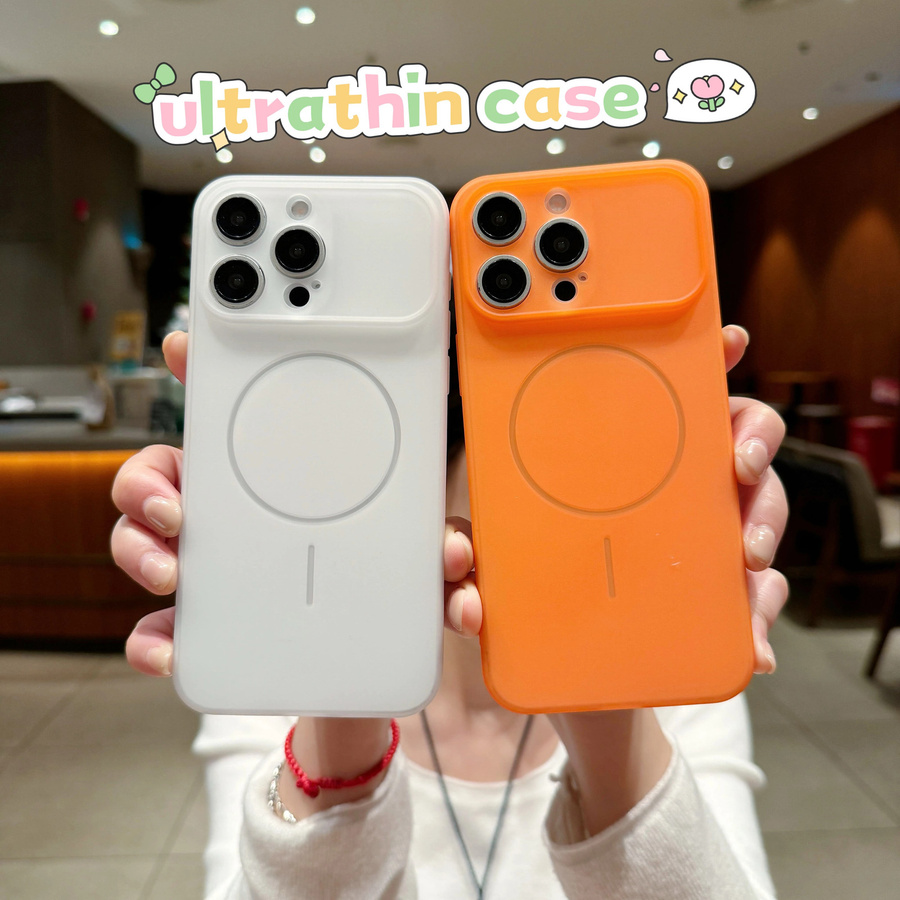 RPKKS Magnet-Handyhülle für iPhone 11 bis 17 Pro Max, Ultradünne TPU-Schutzhülle mit mattiertem Finish und MagSafe-Kompatibilität, Farbe: Orange - Bild 2