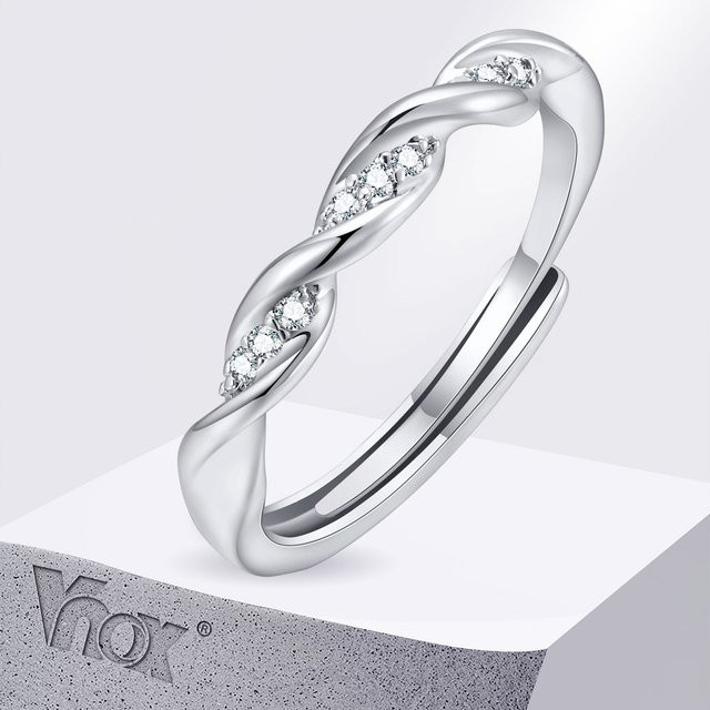 Vnox Eheringe, Silber, Zirkonia, Damen - Bild 1