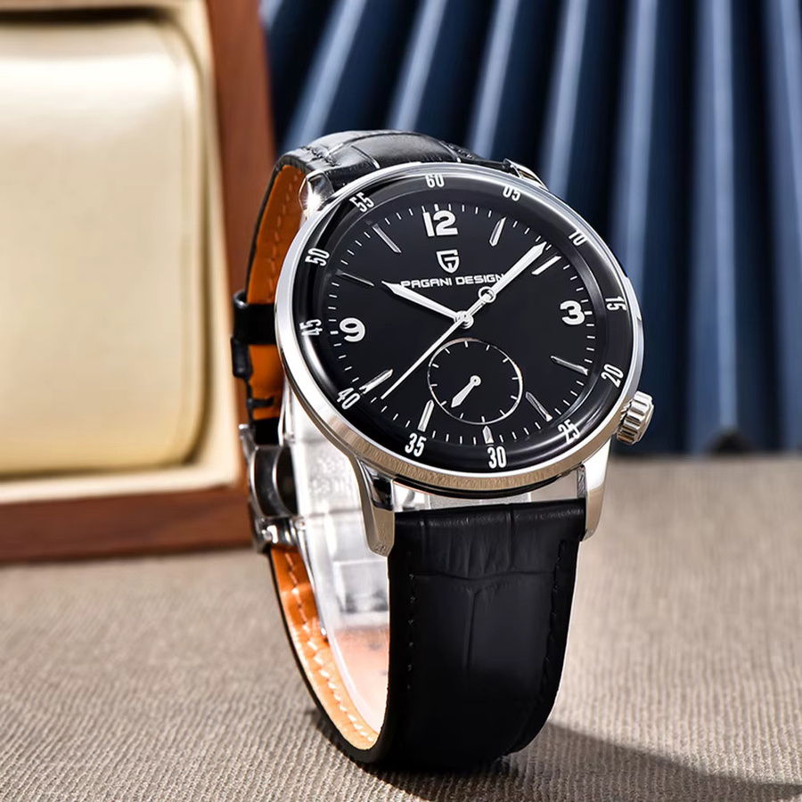 Pagani Design Armbanduhr, Automatik, Leder, 42 mm, Herren, Schwarz - Bild 5