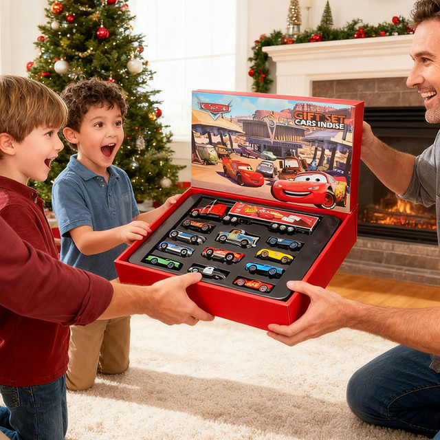 Disney Pixar Cars Druckgussauto Set mit McQueen und Mack im Maßstab 1:55, 12-teiliges Multicolour Metall-Modellauto-Bundle - Bild 1