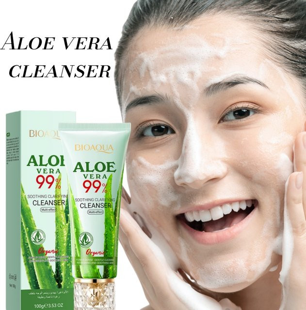 BIOAOUA Aloe Vera Gesichtsreiniger Schaum, 100g, Unisex - Bild 1