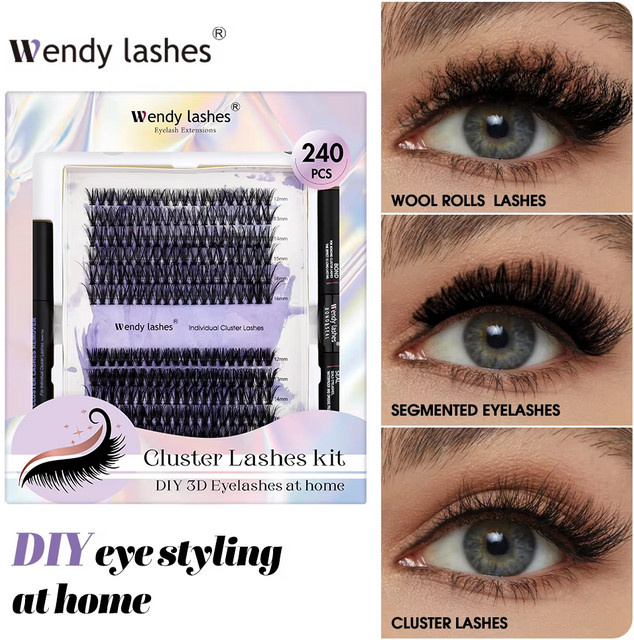 Wendy Lashes Wimpernverlängerungsset, Black, Unisex, 240 Stück - Bild 1