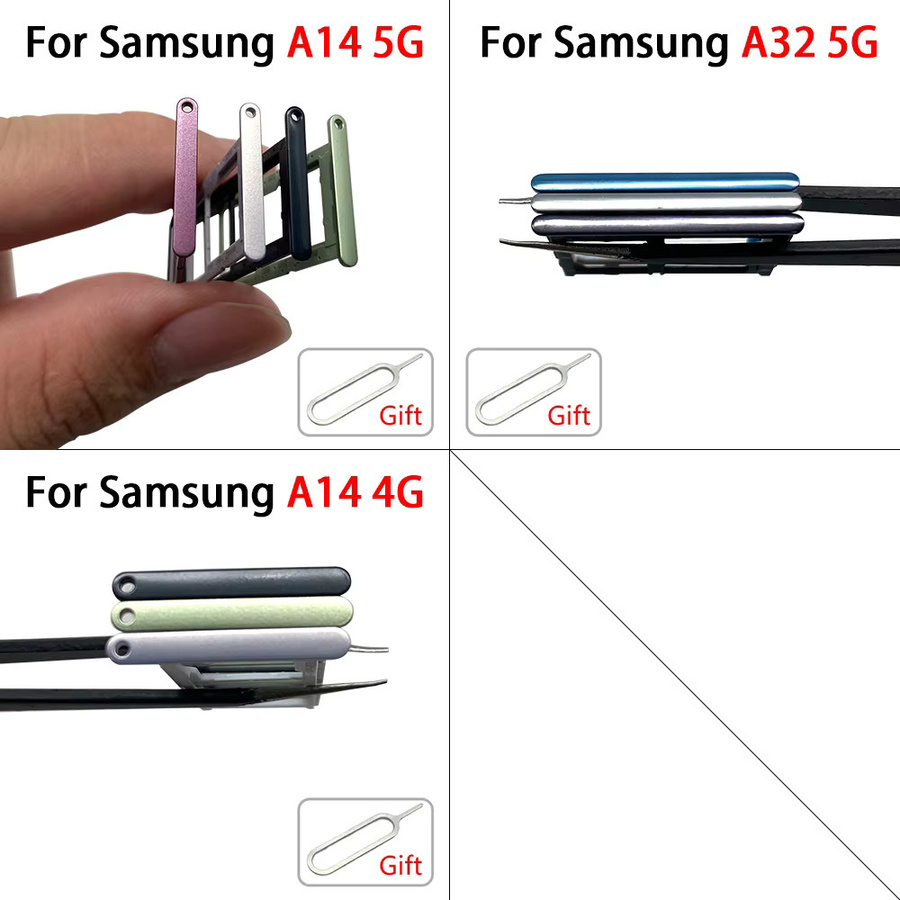 Dual SIM-Kartenhalter mit SIM-Pin für Samsung A32 4G/5G und A14 4G/5G in Silber und Multicolour - Bild 3