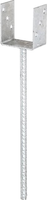 GAH Alberts U-Pfostenträger aus Stahl, feuerverzinkt, Farbe: Silber, B/T/H: 91 x 100 x 400 mm, 60 mm Höhe - Bild 1