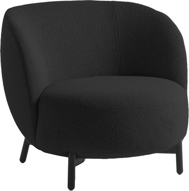 Kartell Lunam Sessel Orsetto mit schwarzem Metallgestell und Bouclé-Stoff in Schwarz - Bild 1