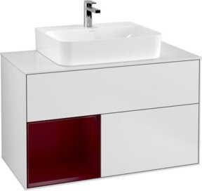 V&B Waschtischunterschrank Finion 100 in Weiß lackiert mit Regalfach links, B/T/H: 100 x 50,1 x 50,1 cm - Bild 1