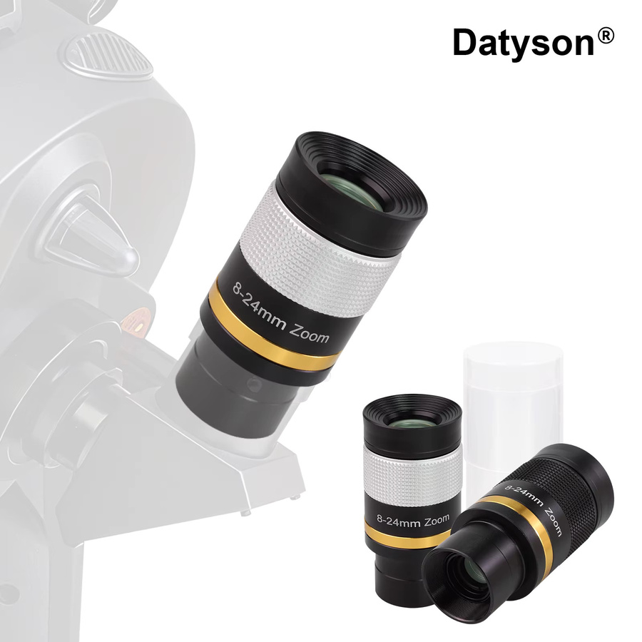 Datyson HD-Zoom-Okular mit 8–24 mm Weitwinkel und mehrfach beschichtetem Objektiv für astronomische Teleskope, 1,25 Zoll (31,7 mm) Schnittstelle, Schwarz/Silber - Bild 2