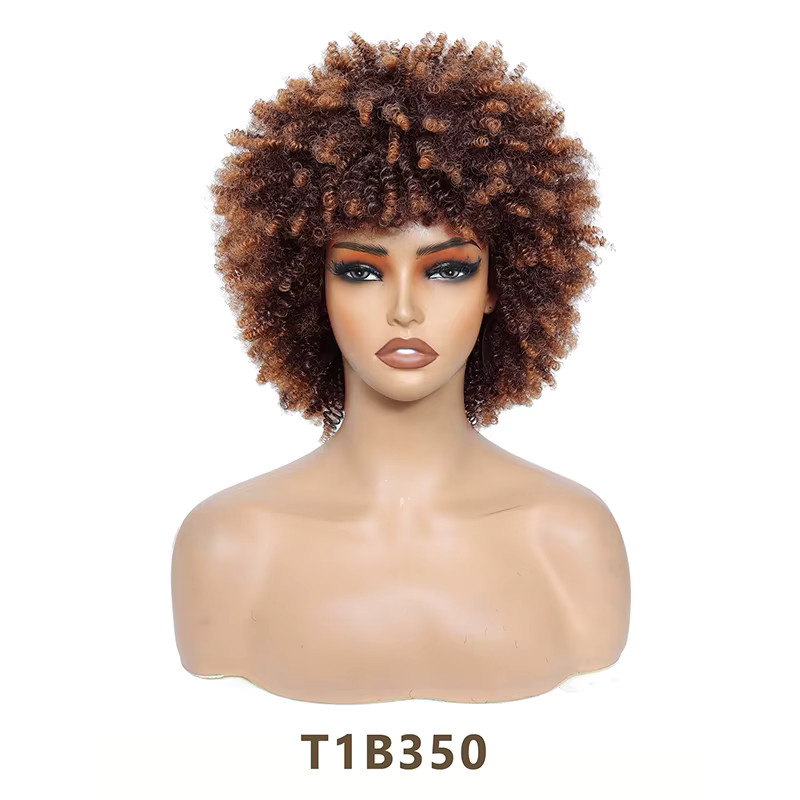 ISIGROSI Afro-Lockenperücke, 11 Zoll, Schwarz, Damen - Bild 4