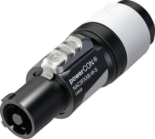Neutrik powerCON Buchse NAC3FXXB-W-S Netz-Steckverbinder gerade, 16A, 2 + PE, Grau und Weiß - Bild 1
