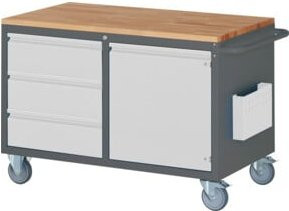 STIER Montagewagen Premium in Grau mit 3 Schubladen, 1 Flügeltür und Arbeitsplatte, B/T/H: 114,5 x 65,0 x 79,5 cm - Bild 1