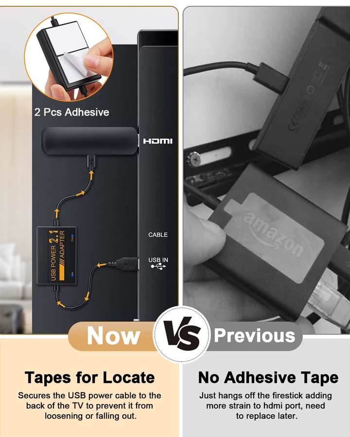 Professioneller Netzwerkkartenadapter für Amazon Fire TV Stick mit 1800 mAh und Micro-USB-Stromversorgung in Schwarz, unterstützt 4K-Video - Bild 1