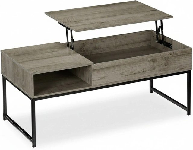 Relaxdays Couchtisch modern in Schwarz mit aufklappbarer Platte und Höhenverstellbarem Lift-Mechanismus, B/T/H: 110 x 45 x 50 cm - Bild 1