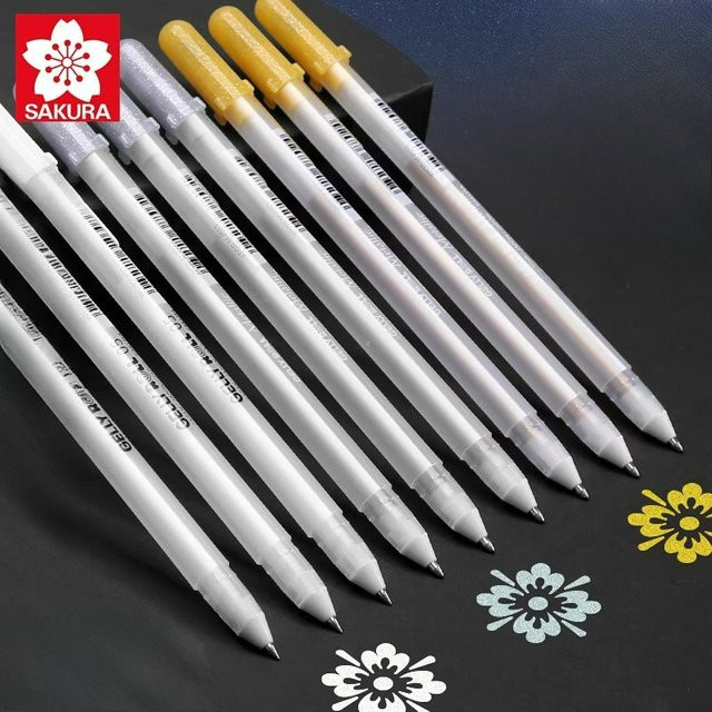 SAKURA Gelly Roll Textmarker Set in Weiß, Silber und Gold für kreative Zeichnungen und Design - Bild 1