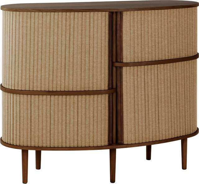 UMAGE Audacious Highboard in Braun mit Schiebetüren aus Stoff und internen Regalen - Bild 1