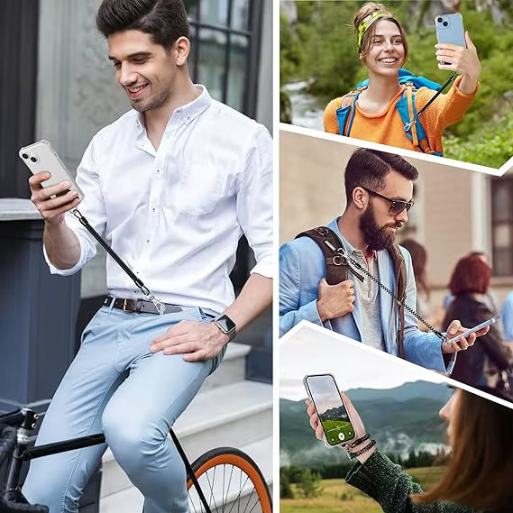 Verstellbares Anti-Verlust-Handyband mit Clip in Schwarz für Wandern, Radfahren und Outdoor-Aktivitäten - Bild 4